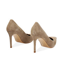 Décolleté beige in camoscio con tacco 9 cm, Valerio 1966, 26M5T1411CMBEIG035, 003 preview