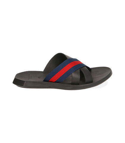 Ciabatta nera in pelle, Valerio 1966, 1914T1005PENERO039, 001