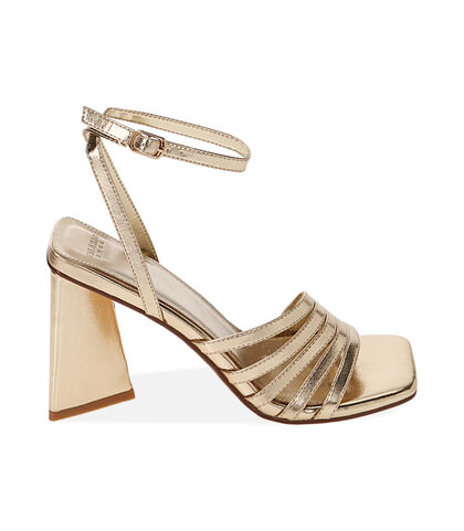 Sandali oro, tacco 9 cm, Valerio 1966, 2127T1109LMOROG035, 001