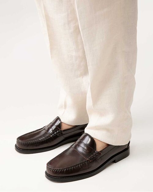 Mocassino bordeaux cuciture a vista, BURGUNDY