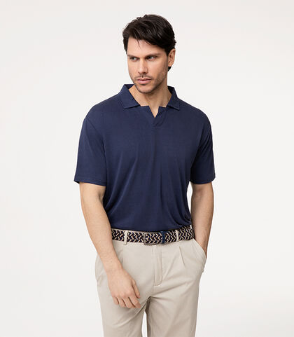 Polo blu dettagli raffinati, Valerio 1966, 27C9T5580TSBLUEI, 002