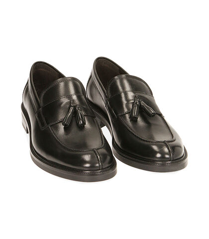 Mocassini flat neri in pelle , Valerio 1966, 2077T0617PENERO039, 002