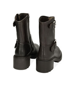 WOMEN SHOES BIKER LEATHER NERO, Valerio 1966, 22N5T6504PENERO038, 003 preview