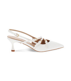 Décolleté slingback bianche, tacco 6 cm, Valerio 1966, 2521T8220EPBIAN035, 001 preview