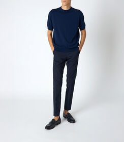 Maglia in cotone da uomo blu notte, Valerio 1966, 25U4T4758COBLUNI, 001 preview