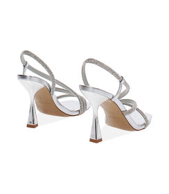 Sandali donna laminati con pietre, color argento, Valerio 1966, 2521T0148LPARGE036, 004 preview
