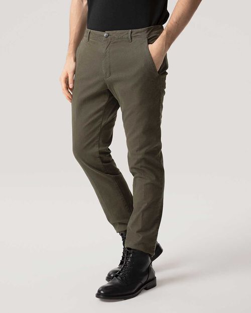 Pantaloni verdi slim fit con tasche, GREEN