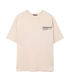 T-shirt da uomo in cotone beige, Valerio 1966, 26J3T1106TSBEIGL, 003 preview