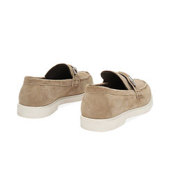 Mocassino da uomo in camoscio taupe, casual, Valerio 1966, 25U8T5406CMTAUP041, 004 preview