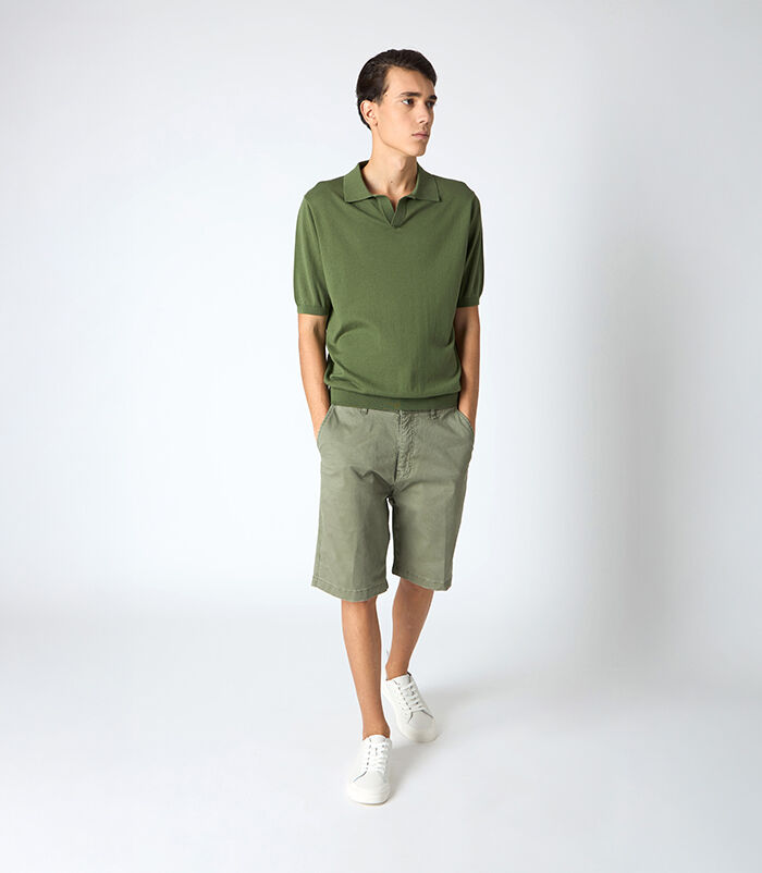 Bermuda uomo casual in cotone militare, Valerio 1966, 2524T2402COMILI46
