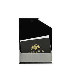 Portamonete nero in pelle con logo embossed, Valerio 1966, 10A4T1000PENEROUNI, 003 preview
