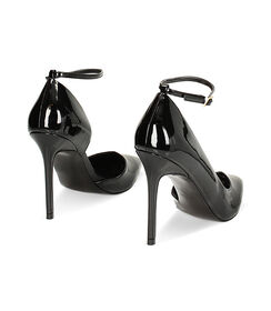 Décolleté open shank nere in vernice, tacco 10,5 cm, Valerio 1966, 2421T2021VENERO036, 003 preview