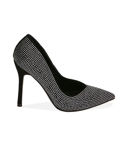 Décolleté nere con strass, tacco 10,5 cm , 2021T6118MPNERO035, 001