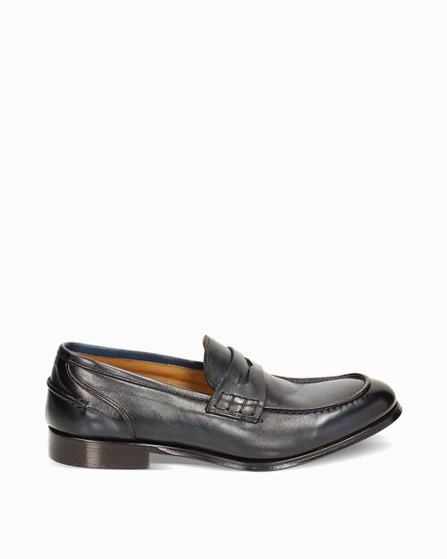 CALZATURA UOMO MOCASSINO VITELLO BLUE, BLUE