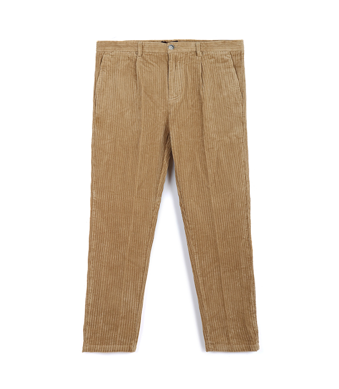 Pantaloni da uomo in velluto camel