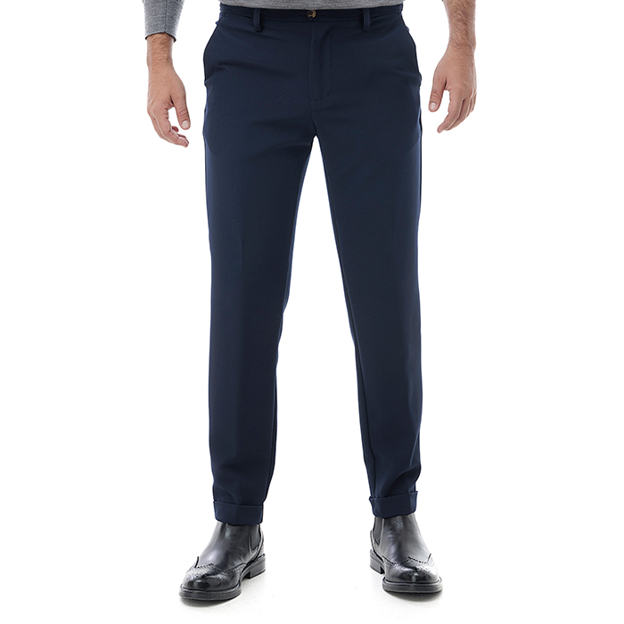 Pantalone blu con piega inglese