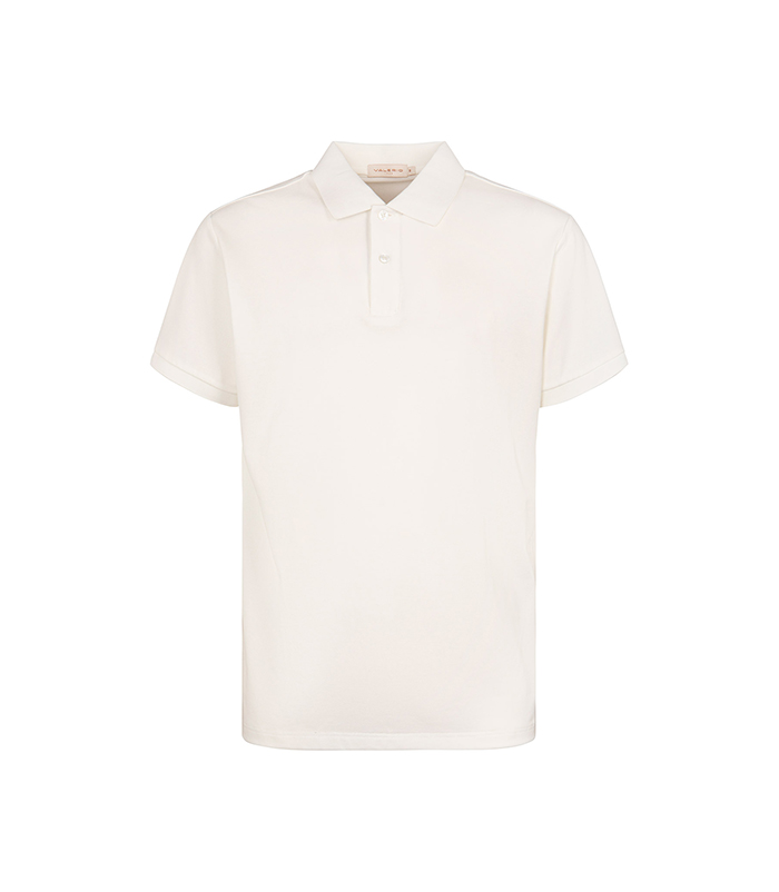 Polo bianca con colletto in piqu&eacute;