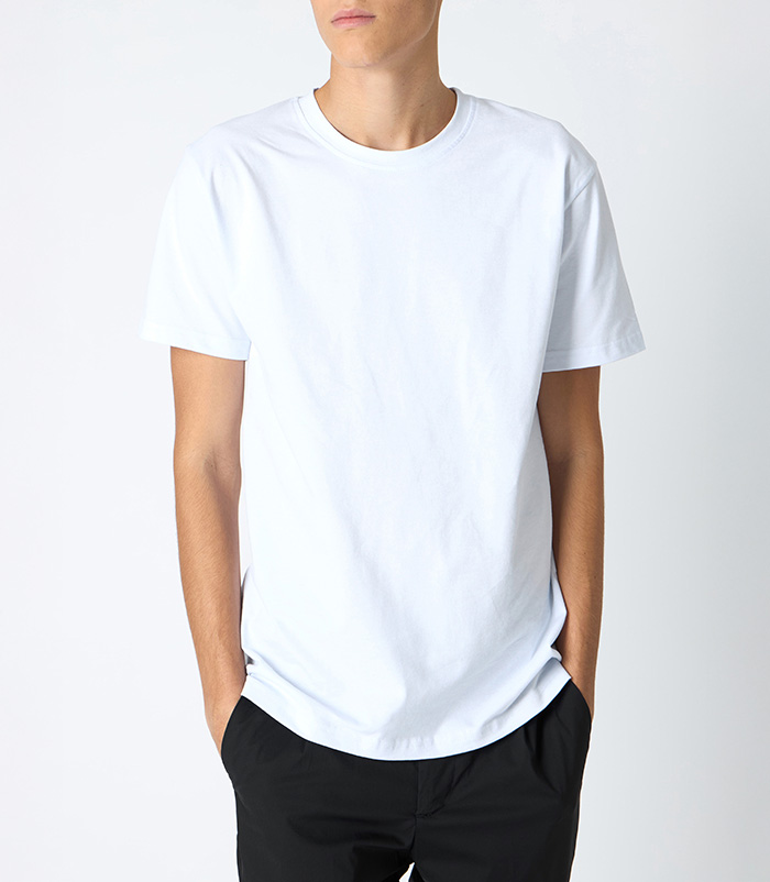 T-shirt da uomo in cotone tinta unita bianca