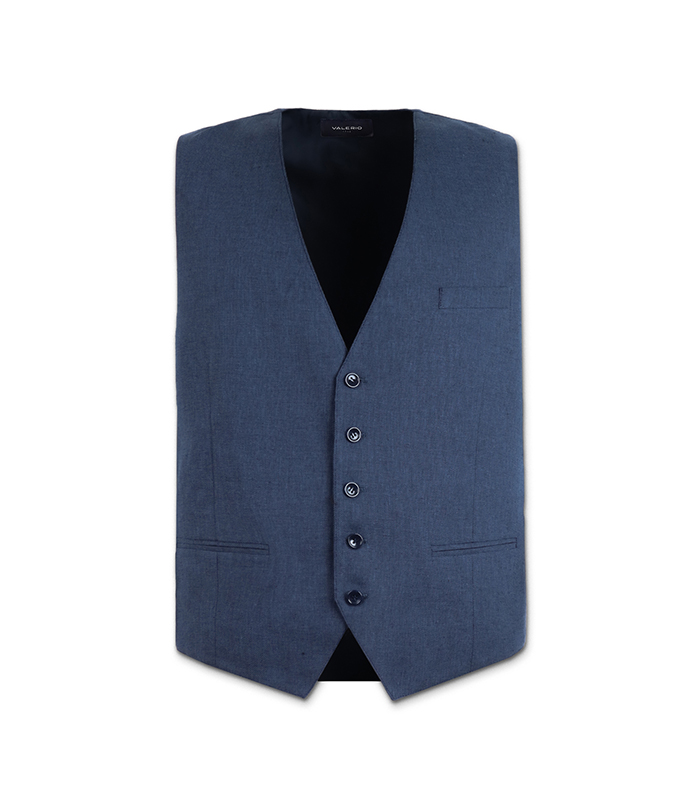 Gilet da uomo di lino blu