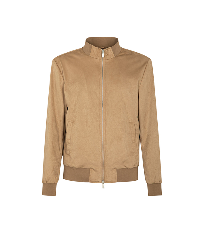 Giubbino camel con colletto bomber