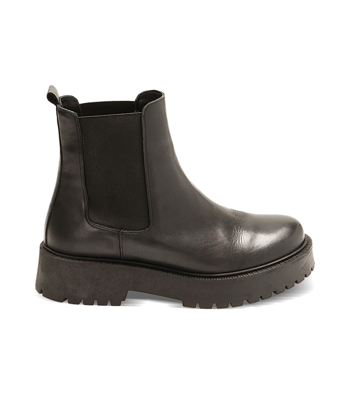 Stivaletti platform Chelsea neri in pelle