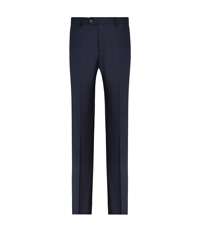 Pantaloni blu navy con chiusura a bottone