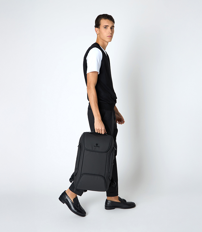 Pantalone da uomo con pinces nero