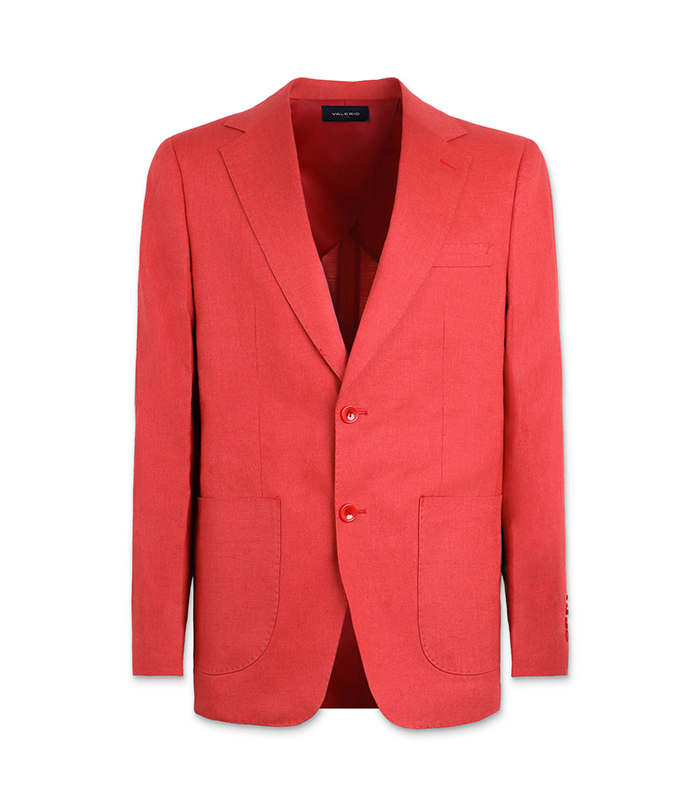 Giacca da uomo in lino corallo elegante