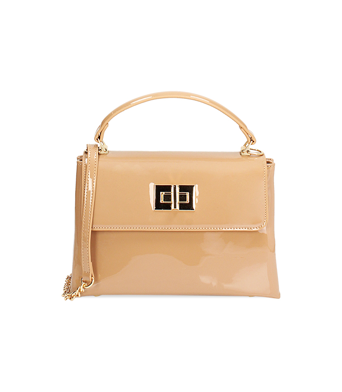 Mini bag in vernice nude