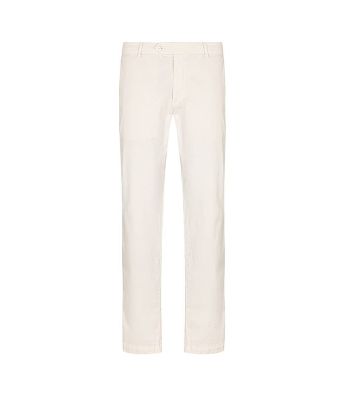 Pantalone Panna Con Dettagli Classici