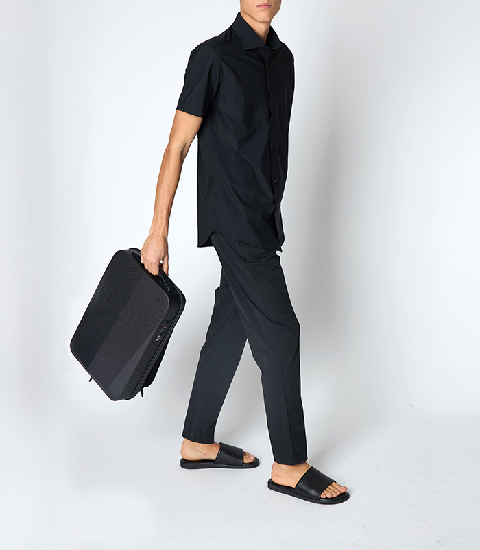 Camicia uomo nera a manica corta