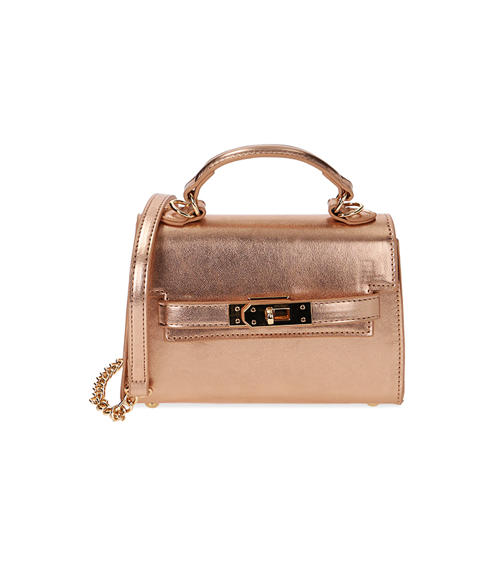 Mini bag rosa oro laminato