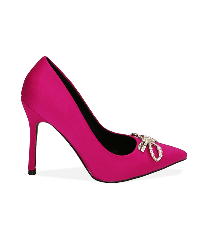 Décolleté fucsia con fiocco, tacco 10,5 cm 