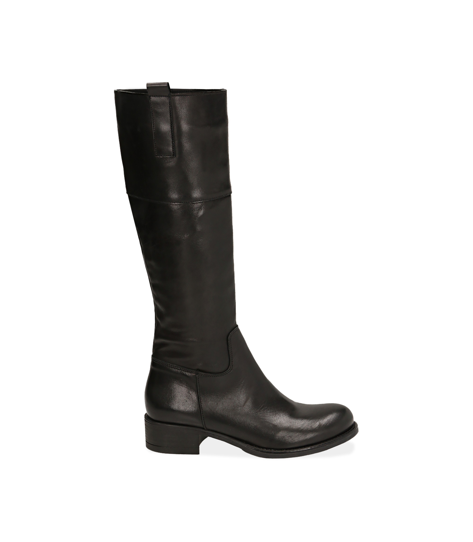 stivali neri in pelle