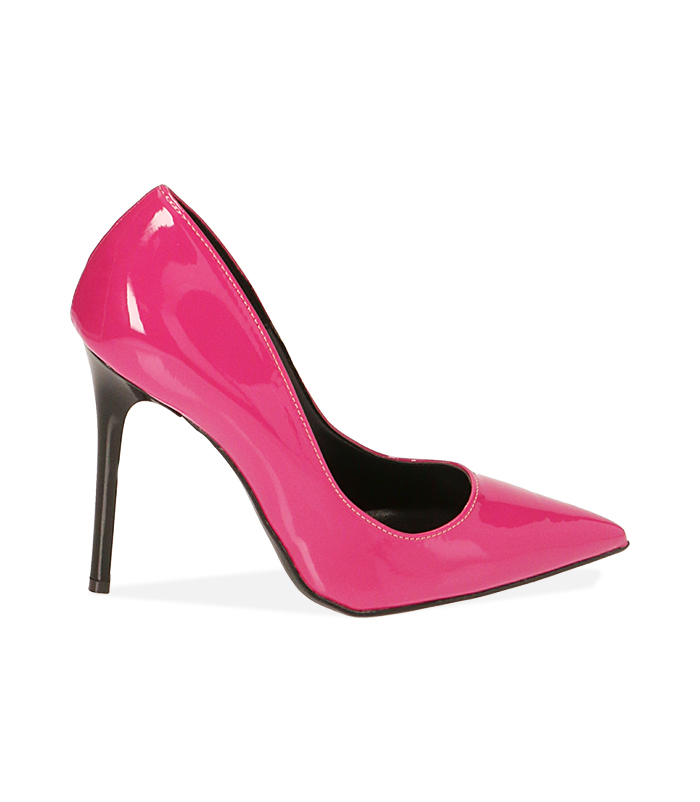 Décolleté fucsia in vernice, tacco 11 cm 