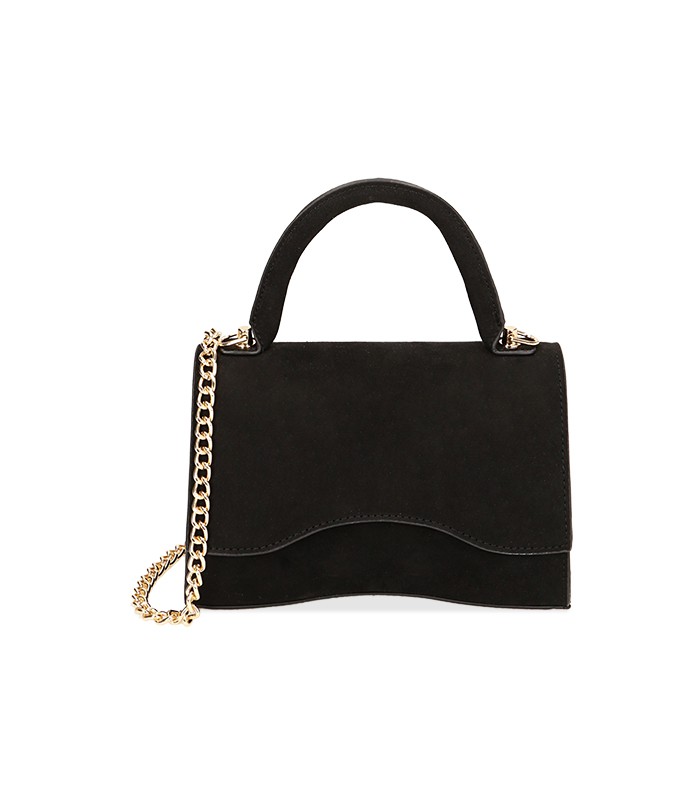 Mini bag nera in microfibra