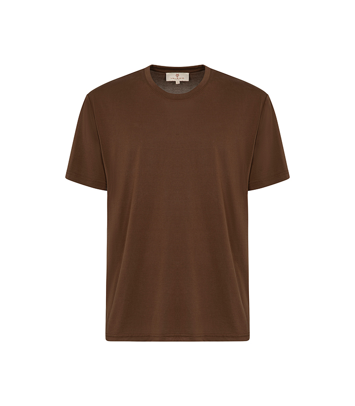 T-shirt marrone girocollo classico