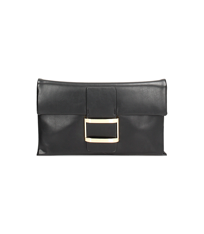 Pochette nera con fibbia