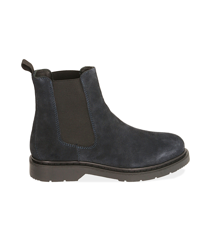 Chelsea boots blu in camoscio