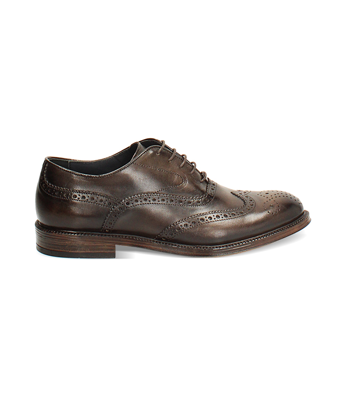 Scarpe brogue testa di moro in pelle