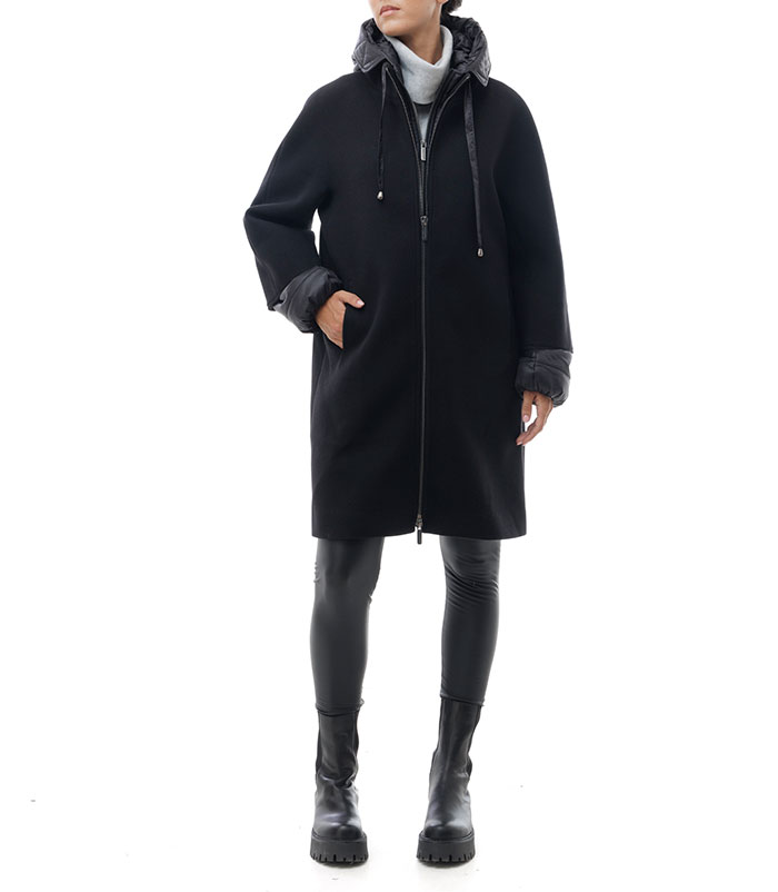 Cappotto nero sportivo