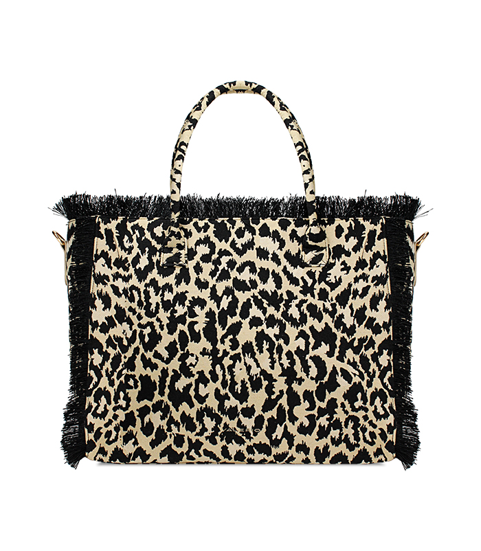Borsa a spalla da donna in tessuto leopard