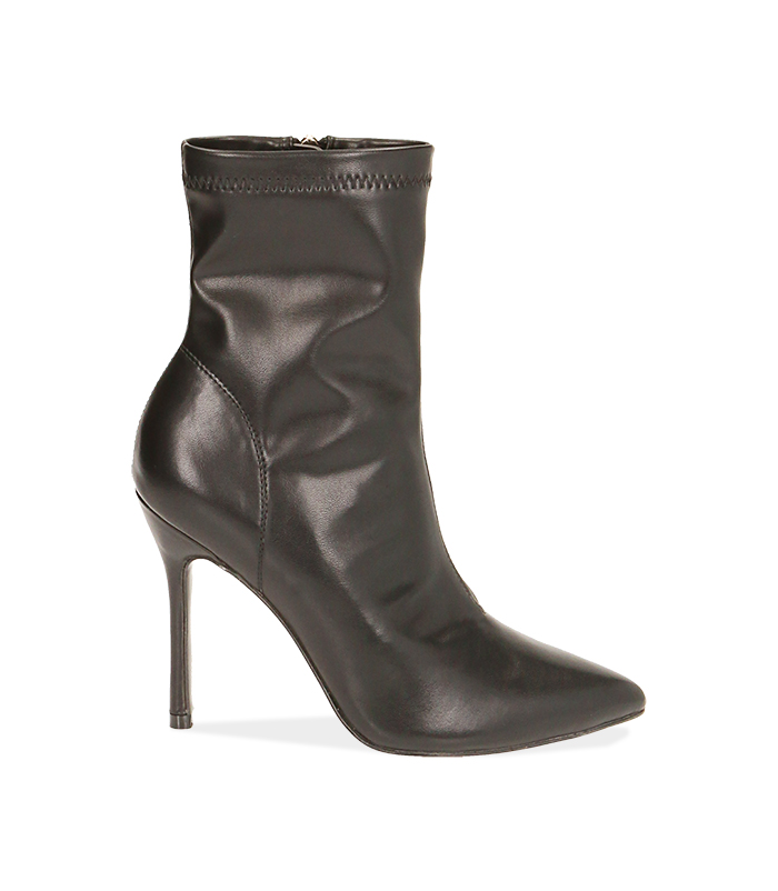 Ankle boots neri, tacco 11 cm 