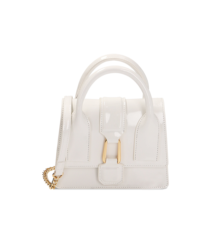 Mini bag bianca in vernice