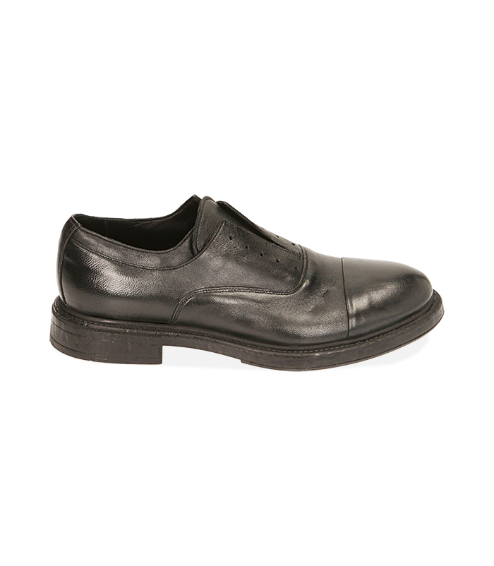 Scarpe senza lacci nere in pelle