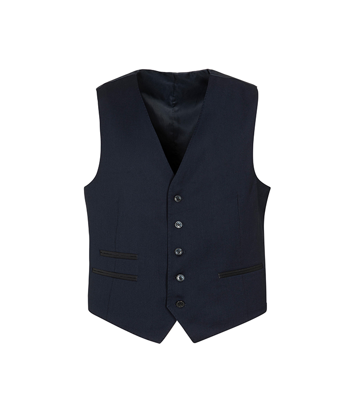 Gilet blu con dettagli eleganti