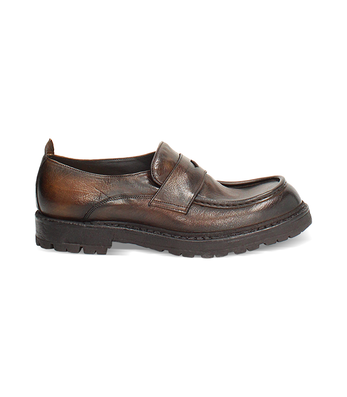 Mocassini in vera pelle cognac