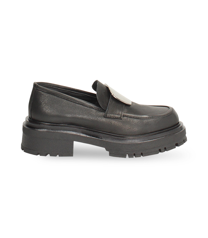 Mocassini in vera pelle nera urban