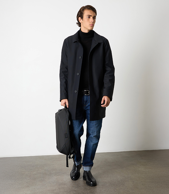 Impermeabile nero da uomo