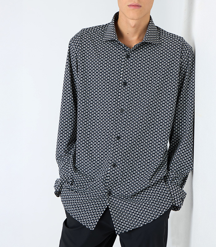 Camicia uomo bianco-nero